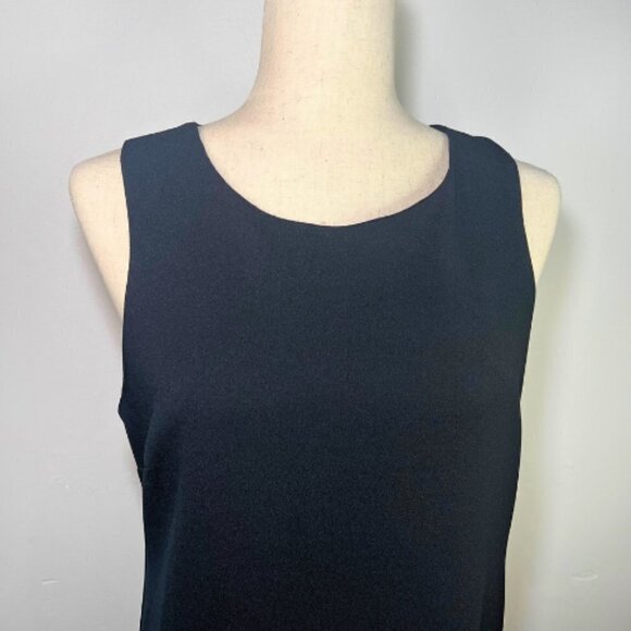 MONTEAU Black Sleeveless Sheath Dress with Added Fringe Hem Size M - Picture 3 of 10